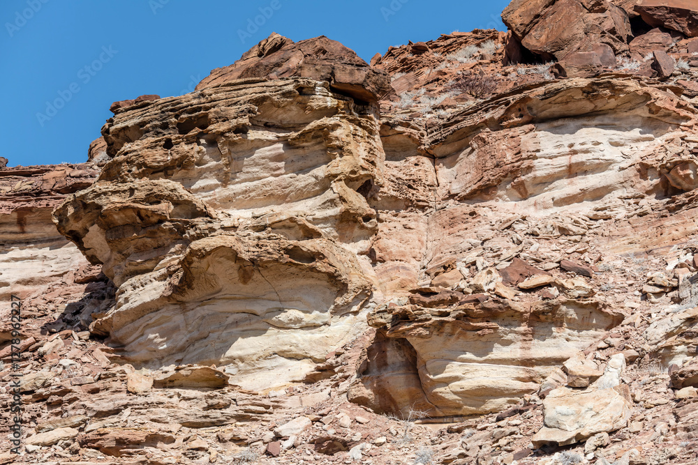weathering erosion on sandstone rocks, near Twyfelfontein, Namibia