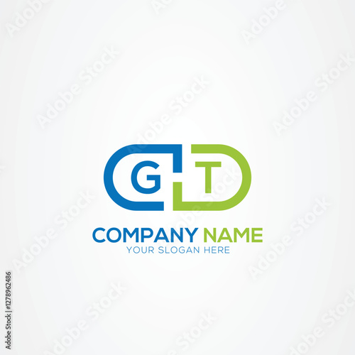 Minimal Monogram Letter GT Medicine Logo Elements