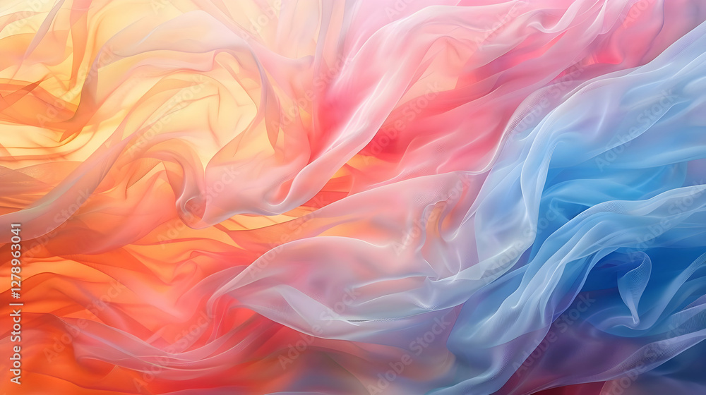 Abstract swirling fabric in vibrant colors creating a dynamic visual flow Abstract swirling fabric in vibrant colors creating a dynamic visual flow