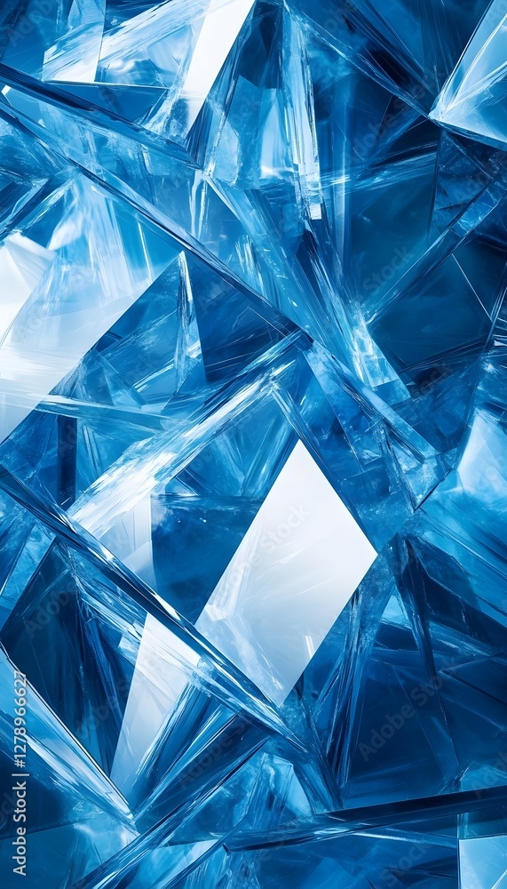 Obraz premium Abstract digital rendering showing sharp shards in cool tones