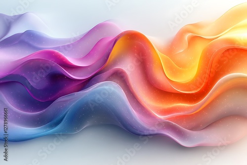 Abstract wavy design with vibrant colors and subtle sparkles