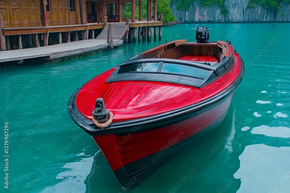 Obraz premium Amazed nature scenic landscape James bond island with boat for traveler Phang-Nga bay, Attraction famous landmark tourist travel Phuket Thailand summer vacation trips, Tourism destinations place