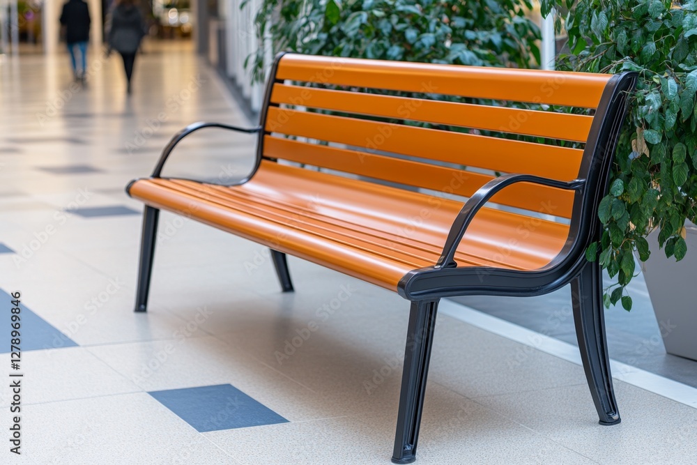 An empty bench for relaxation in the mall An empty bench for relaxation in the mall