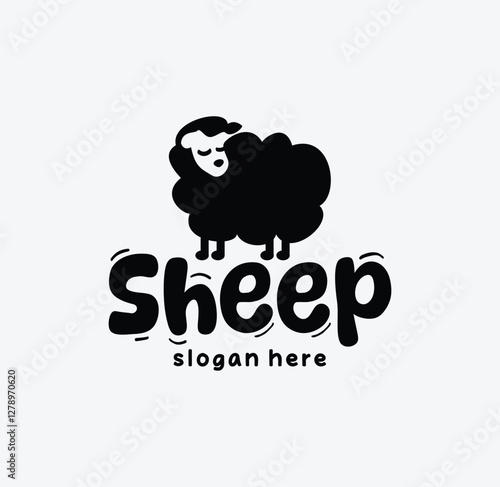 Sheep Wool Symbol Vector Logo Design Silhouette