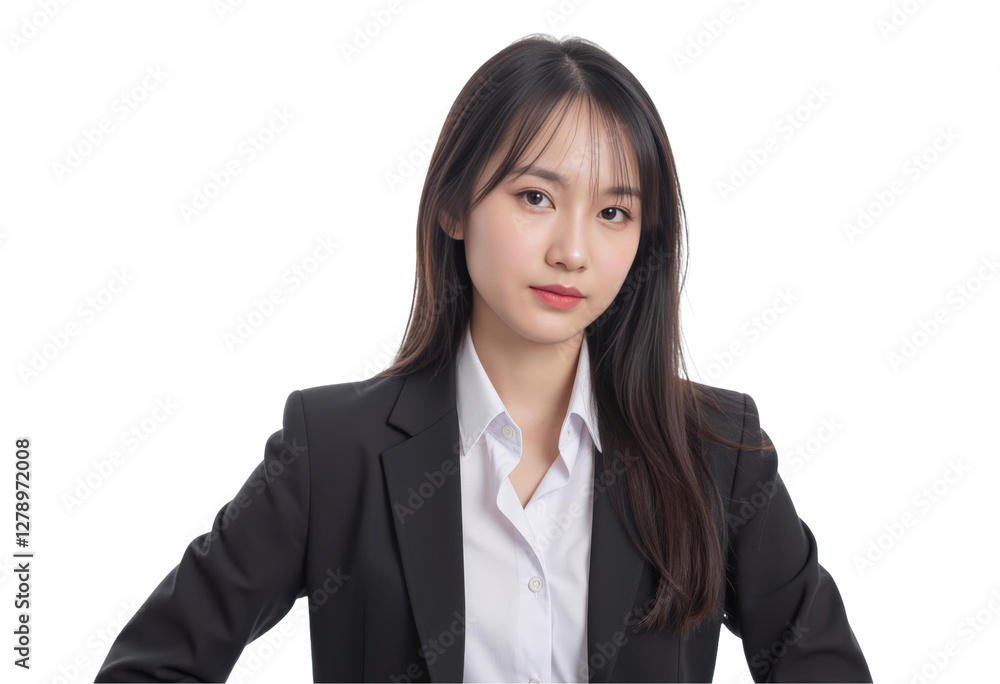 Empowering Leadership: Businesswoman Manager in a Portrait Concept. Businesswoman in a suit with a confident expression, isolated on transparent background Empowering Leadership: Businesswoman Manager in a Portrait Concept. Businesswoman in a suit with a confident expression, isolated on transparent background