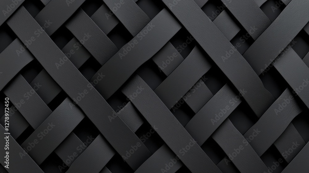 Intricate Black Woven Texture with Interlacing Strips for Modern Design Elements and Backgrounds Intricate Black Woven Texture with Interlacing Strips for Modern Design Elements and Backgrounds