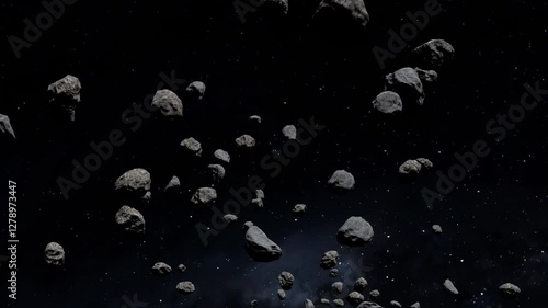 Asteroid Belt Space Rocks 
Torus-shaped region of space between the orbits of Mars and Jupiter where most of the asteroids in our Solar System are found orbiting the Sun.