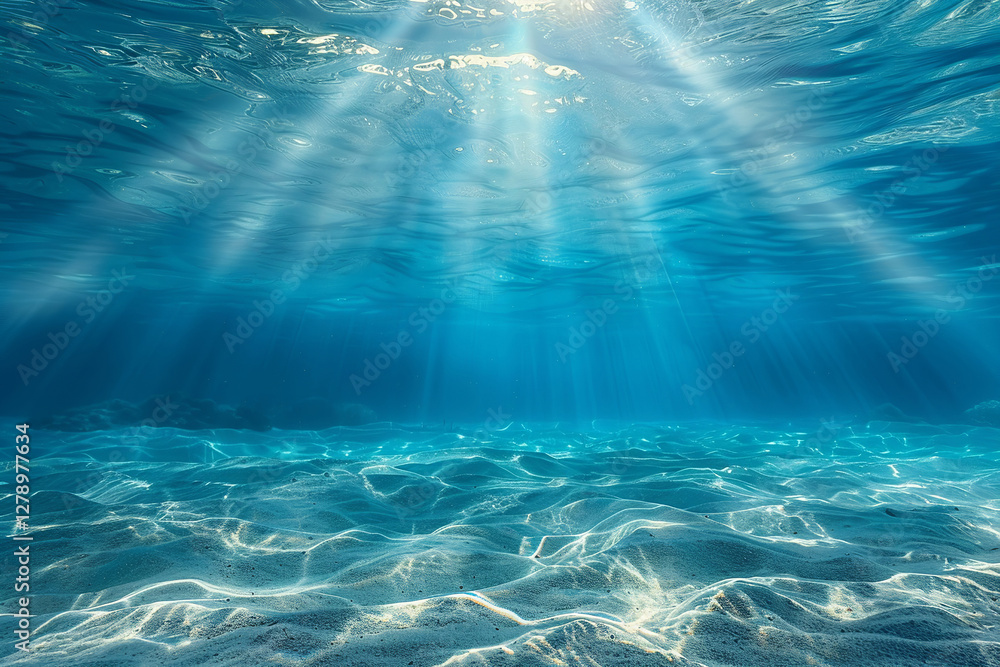 Underwater scene with sunlight. Ideal for marine, nature and travel Underwater scene with sunlight. Ideal for marine, nature and travel