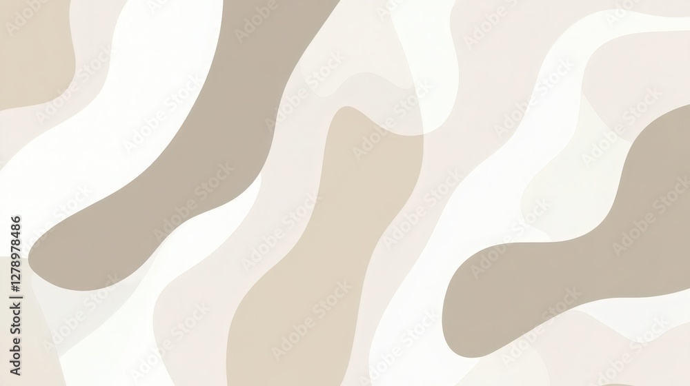 Abstract Beige and White Wavy Background with Soft, Organic Shapes Abstract Beige and White Wavy Background with Soft, Organic Shapes