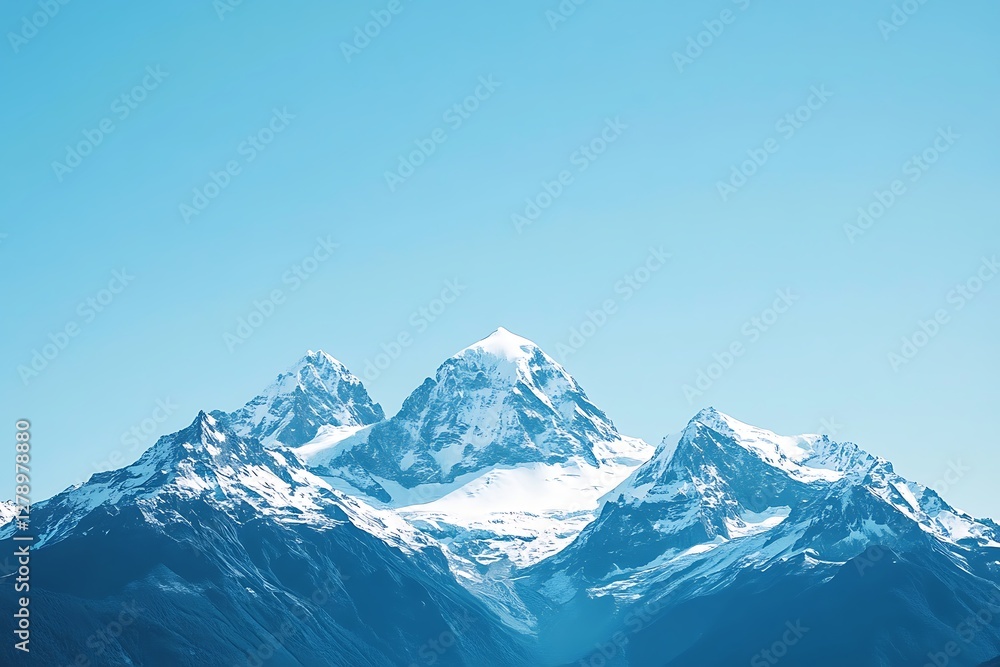 Fototapeta premium Majestic Snow-Capped Peaks Against a Clear Sky