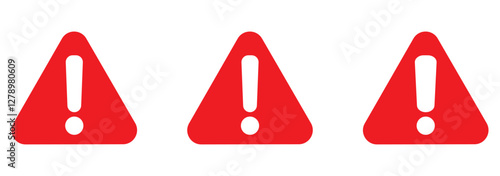 Warning triangle icon. Yellow caution warn in png. Warning sign with exclamation mark. Alert warn in triangle. Road sign alert.