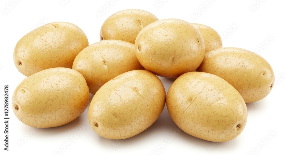 Fresh Raw Potatoes Pile Isolated on White Background Close-up Fresh Raw Potatoes Pile Isolated on White Background Close-up