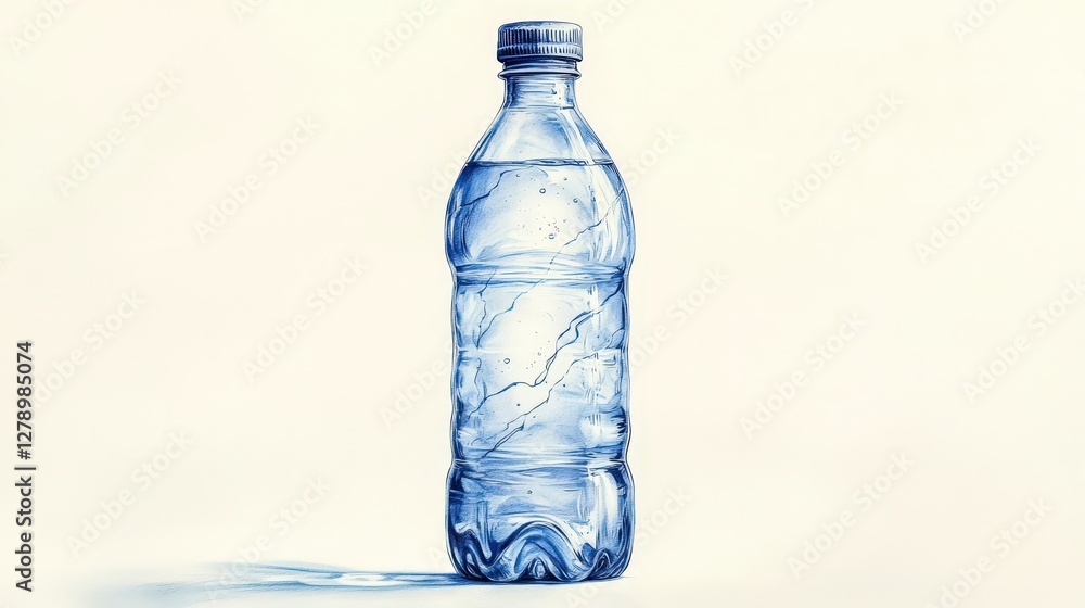 Transparent Plastic Water Bottle Filled with Clear Liquid on White Background Transparent Plastic Water Bottle Filled with Clear Liquid on White Background