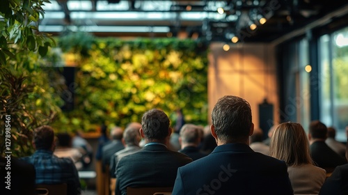 A net-zero business event where industry leaders discuss strategies to achieve carbon neutrality.