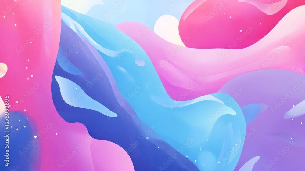 Fototapeta premium Abstract Colorful Fluid Design: Pink, Blue, and Purple Swirls