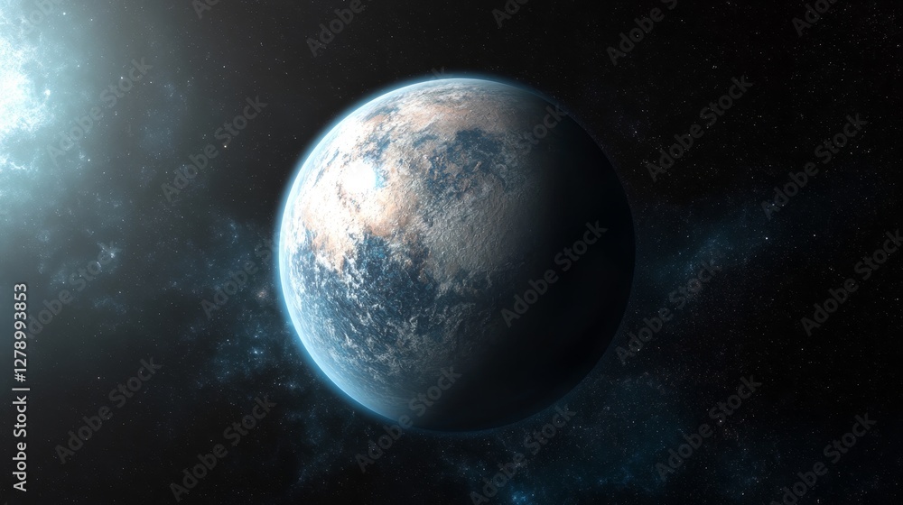 Obraz premium An alien planet was found far away in space. It could be a good place for people to live someday.