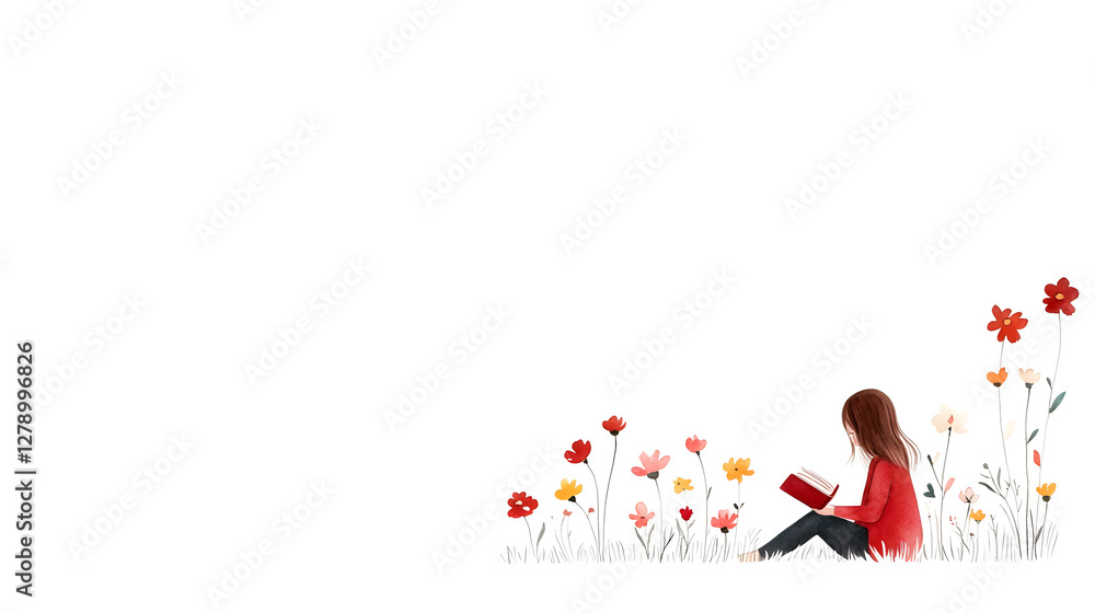 A Girl Sitting in a Sunny Spot with a Book in Hand, Surrounded by Nature
A Girl Sitting in a Sunny Spot with a Book in Hand, Surrounded by Nature