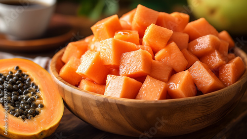 Healthy Breakfast Bowl with Fresh Papaya