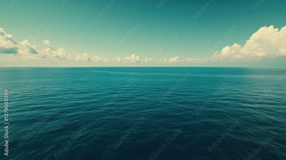 Fototapeta premium Serene Ocean View Under a Cloudy Sky