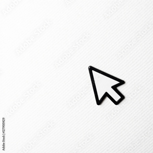 Simple internet icon with cursor pointing towards right on white background, website link, web browser icon