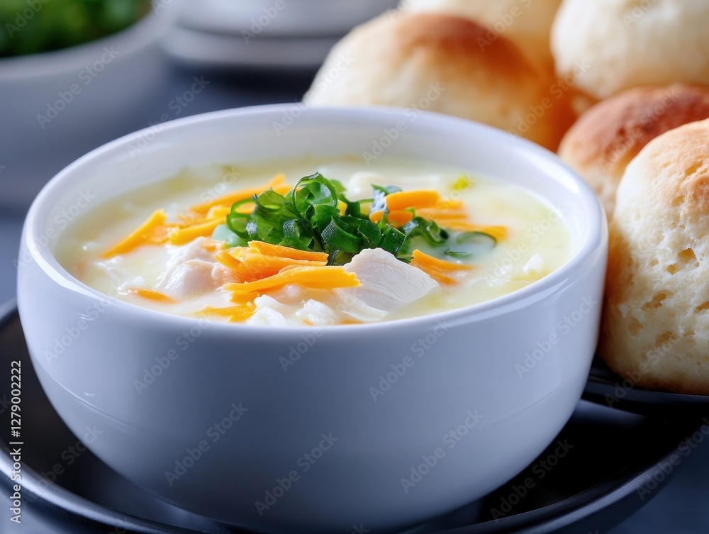 Indulge in the ultimate comfort food a steaming bowl of creamy chicken and rice soup, a classic recipe perfect for chilly days This heartwarming dish, served with warm, buttery biscuits, offers a Indulge in the ultimate comfort food a steaming bowl of creamy chicken and rice soup, a classic recipe perfect for chilly days This heartwarming dish, served with warm, buttery biscuits, offers a