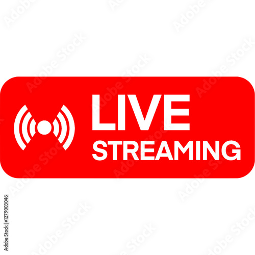 Live streaming icon. Social media live stream. Broadcasting icon