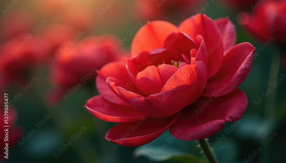 Delicate petals of crimson hue unfold like silk in the morning dew, red, rarefinds Delicate petals of crimson hue unfold like silk in the morning dew, red, rarefinds