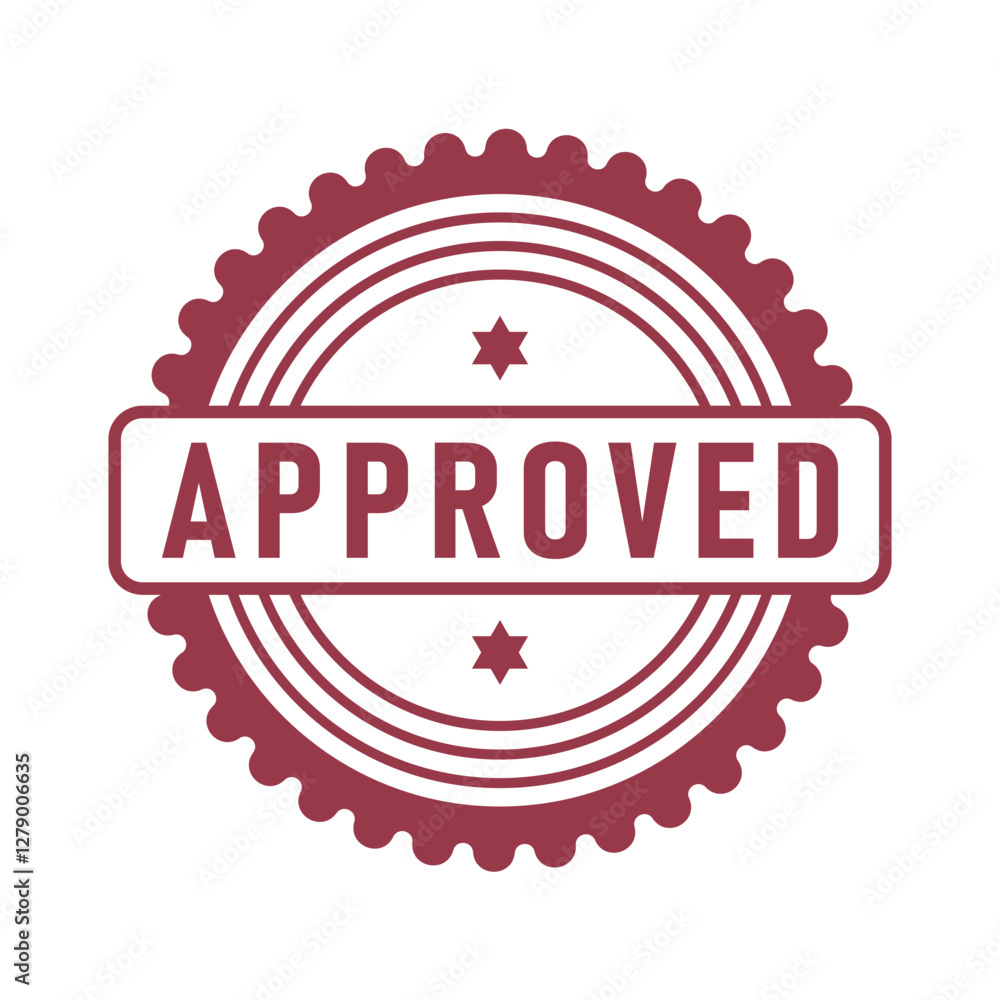 Obraz premium approved rubber stamp flat education label minimalist design for digital and print projects Graphic Design Icons Making a Huge Impact on Visual Aesthetics