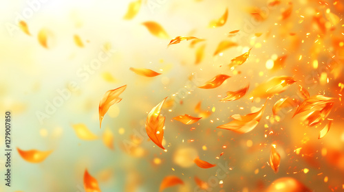 Golden Autumn Leaves in Sunlight – Perfect for Seasonal Backgrounds, Nature Photography & Fall-Themed Designs, easonal marketing, nature photography, autumn-themed designs, website backgrounds, 