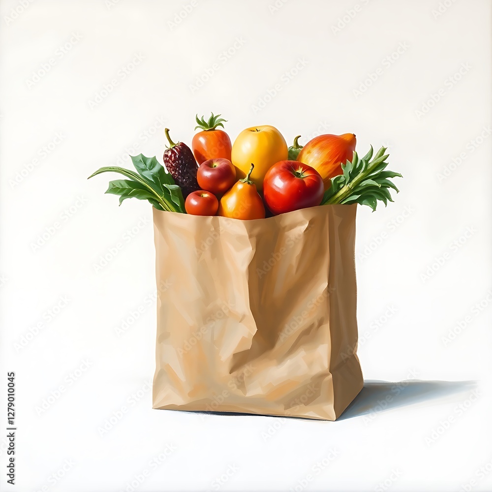 vegetables in a shopping bag with groceries vegetables in a shopping bag with groceries