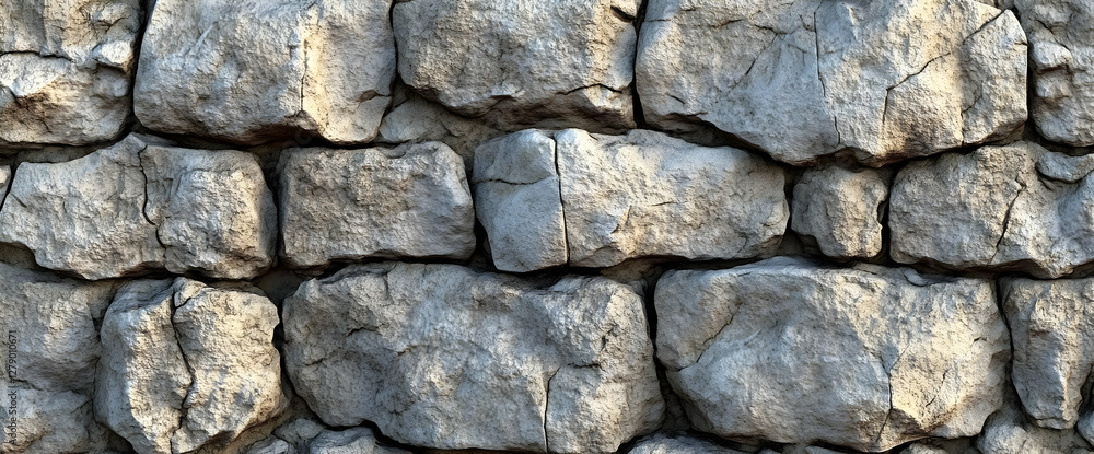 Close Up of Rough Stone Wall Texture in Shades of Gray and White Background Close Up of Rough Stone Wall Texture in Shades of Gray and White Background