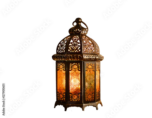 Ornamental Arabic lantern png. Festive greeting card, invitation for Muslim holy month Ramadan Kareem. photo