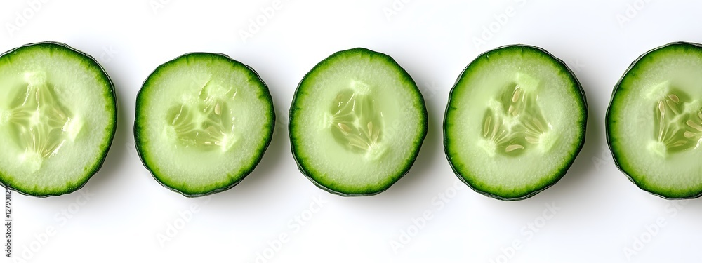 A sliced cucumber on a white background
A sliced cucumber on a white background