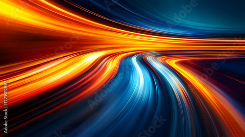 Abstract light trails creating dynamic movement in a vibrant color spectrum