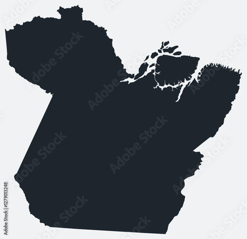 Para map. Just a simple border map. Shape of the state. Flat blank Para outline. Vector boundary illustration.