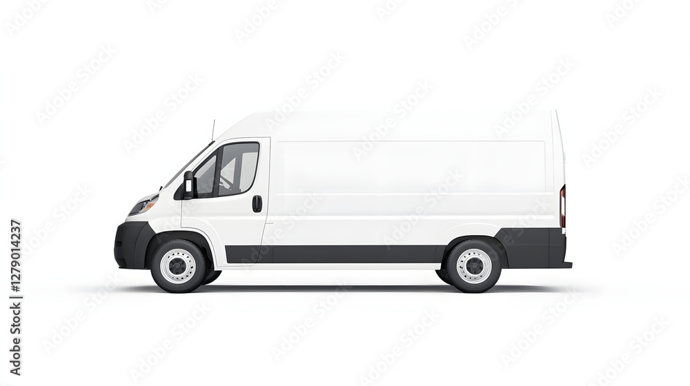 Side View of a Modern White Delivery Van with a Blank Space for Branding
Side View of a Modern White Delivery Van with a Blank Space for Branding