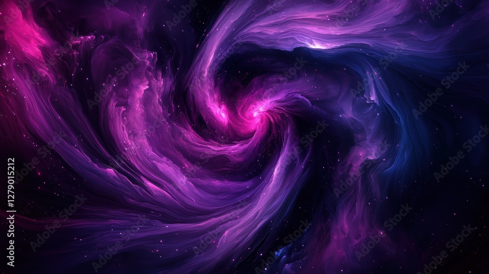Cosmic swirl of vibrant purple and blue nebula Cosmic swirl of vibrant purple and blue nebula