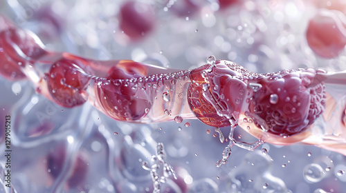 A futuristic representation of medical hydrogel technology, highlighting its role in advanced wound healing and biocompatibility.