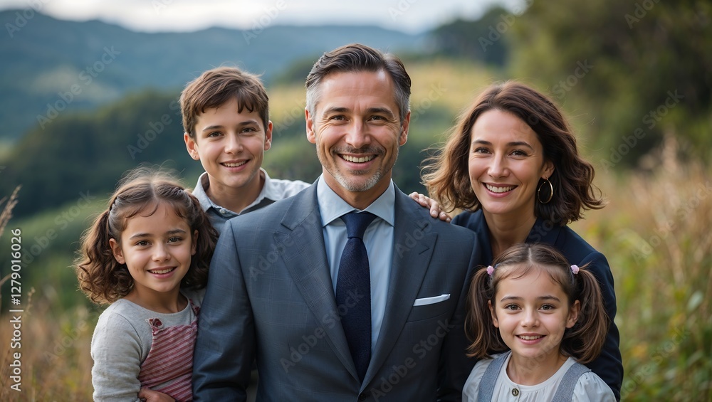 Successful Businessman Enjoying Quality Family Time in a Warm, Cozy Home Successful Businessman Enjoying Quality Family Time in a Warm, Cozy Home