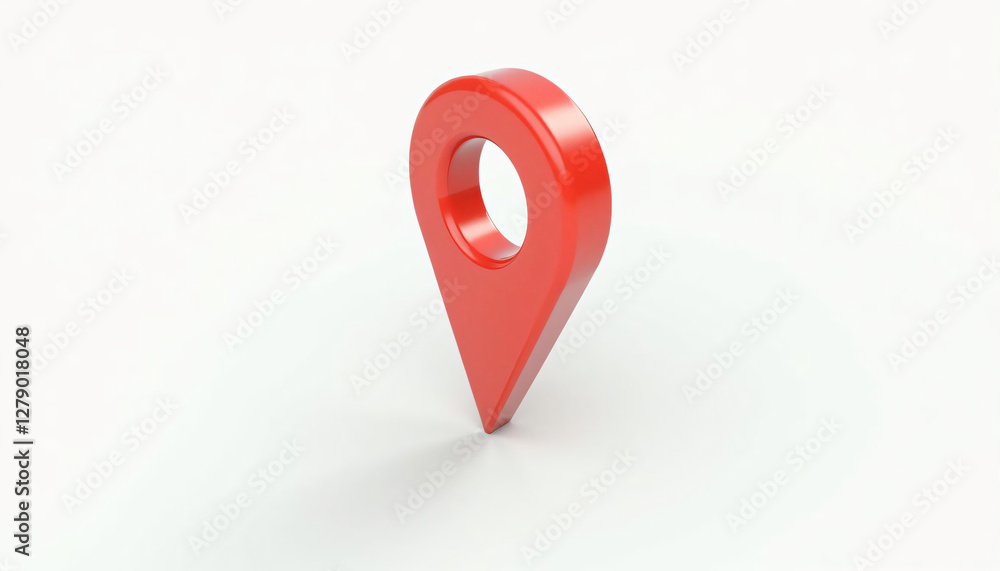 Red Location Pin Pointer Represents Navigation and Mapping Service Red Location Pin Pointer Represents Navigation and Mapping Service
