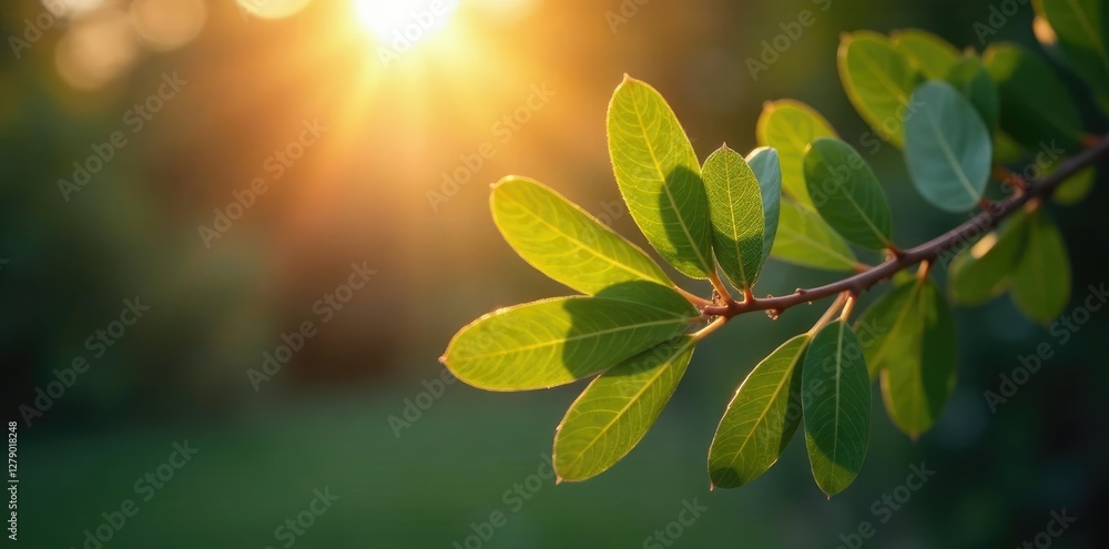 Softly glowing eucalyptus leaves against the fading light, eucalyptus, color Softly glowing eucalyptus leaves against the fading light, eucalyptus, color