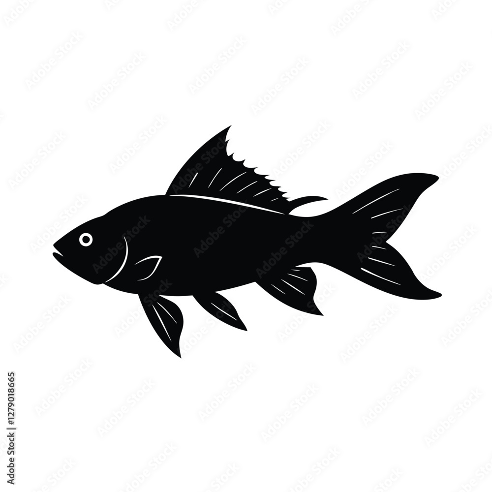 Anthias Silhouette Vector Art and Black Anthias Fish Design Illustration Anthias Silhouette Vector Art and Black Anthias Fish Design Illustration