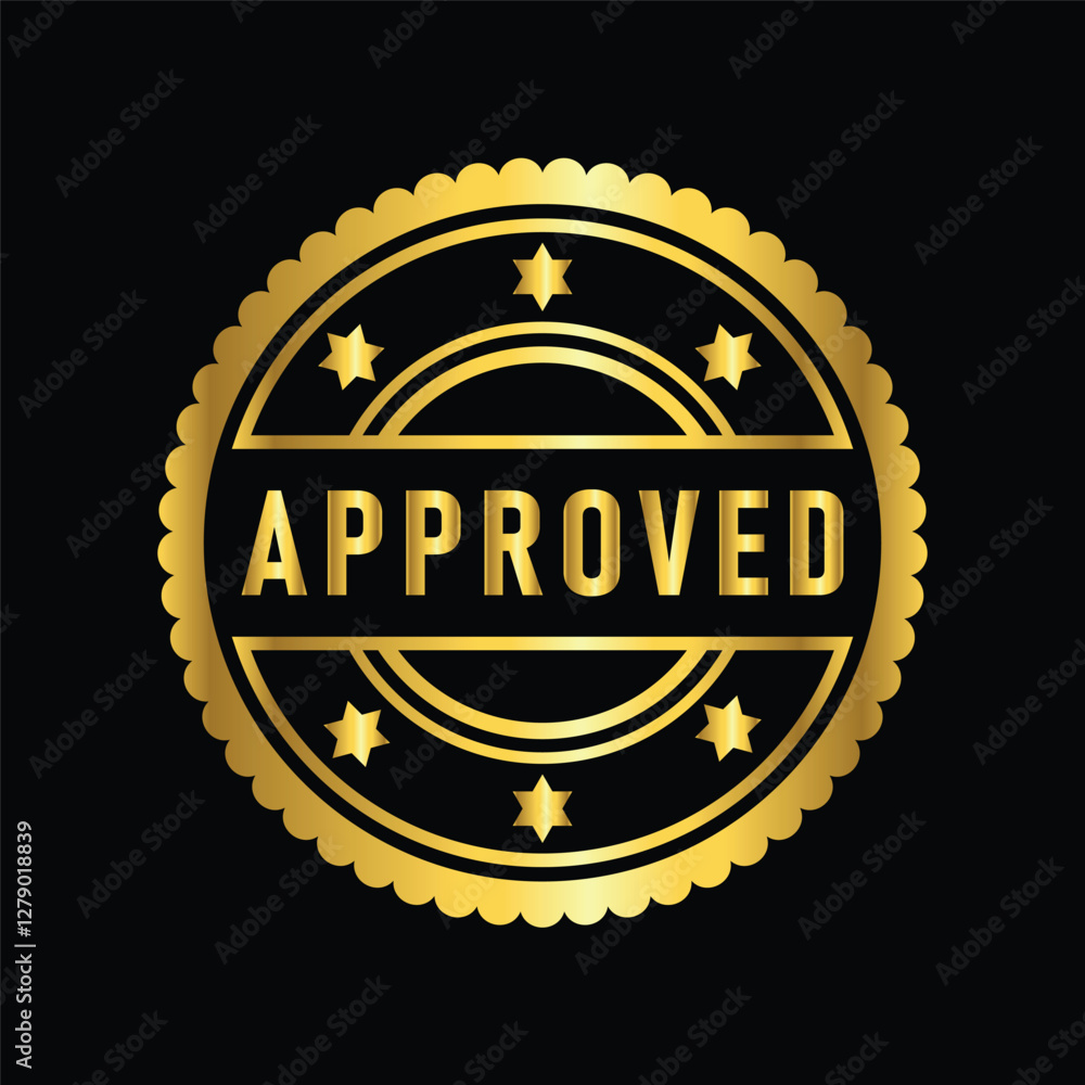 gold color approved rubber stamp , icon, flat, design, vector, illustrations, Graphic Design, education, style, trendy, collections gold color approved rubber stamp , icon, flat, design, vector, illustrations, Graphic Design, education, style, trendy, collections