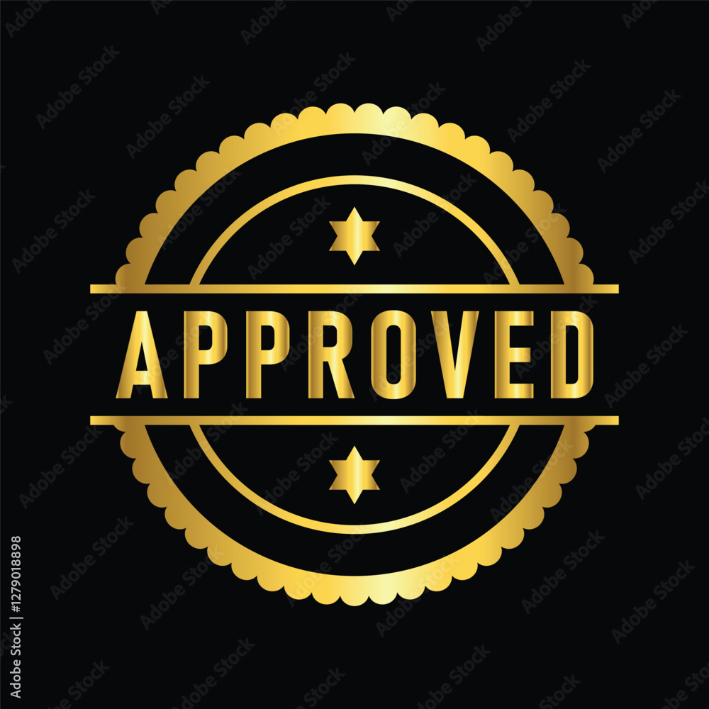 gold color approved rubber stamp , icon, flat, design, vector, illustrations, Graphic Design, education, style, trendy, collections gold color approved rubber stamp , icon, flat, design, vector, illustrations, Graphic Design, education, style, trendy, collections