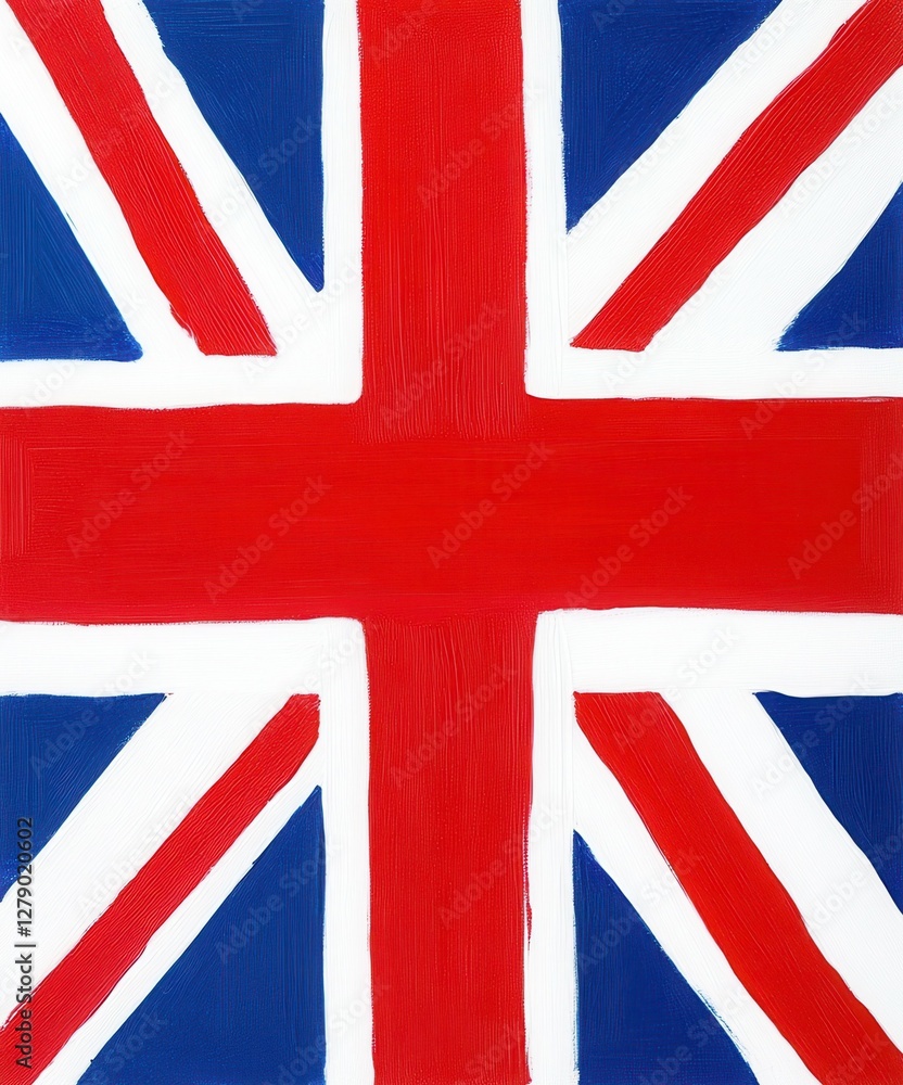 Fototapeta premium Abstract illustration of a flag with red, white and blue on white background. Simple design