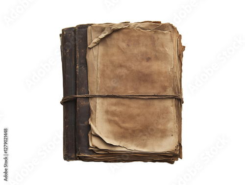 Old vintage book on a isolated on white background. old antique book