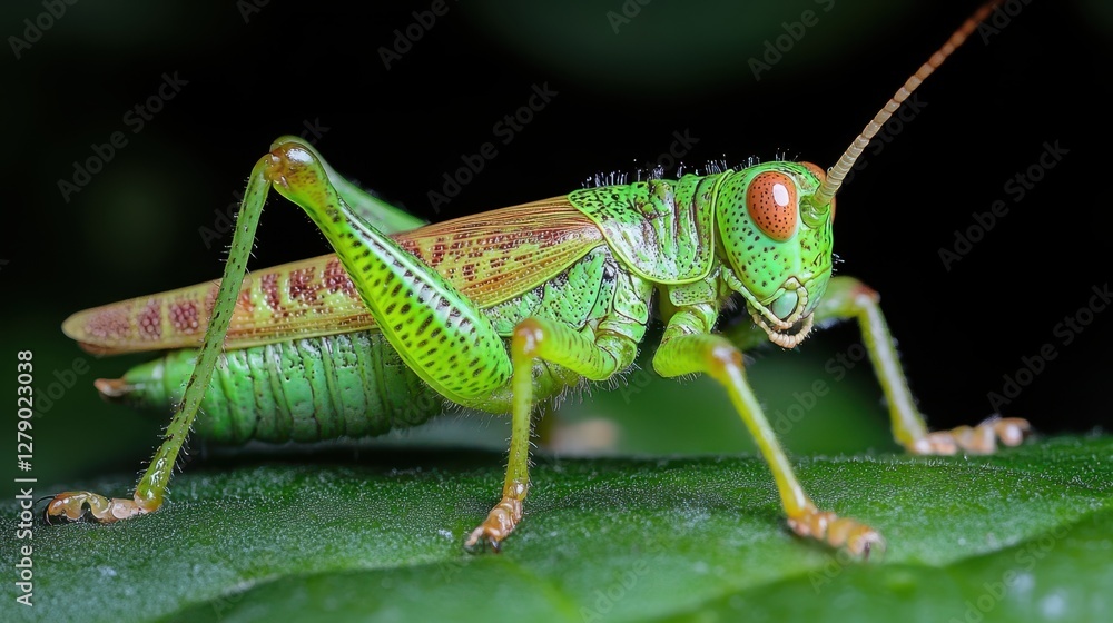 A striking araffe rests delicately on a vibrant green leaf, set against a stark black background, highlighting its intricate details and natural beauty. A striking araffe rests delicately on a vibrant green leaf, set against a stark black background, highlighting its intricate details and natural beauty.