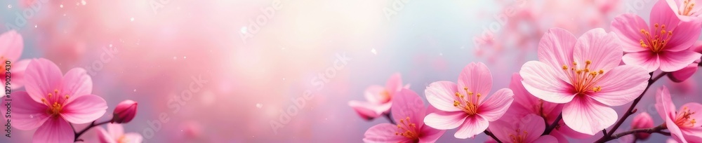 Obraz premium Abstract brushstroke background with pastel colors of blooming flowers, petals, abstract, soothing
