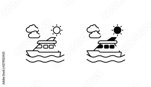 Watercraft icon design with white background stock illustration