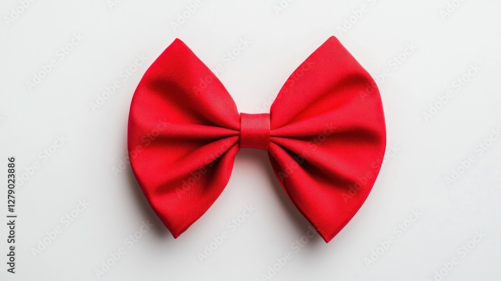 Red fabric bow isolated on white background. Red fabric bow isolated on white background.